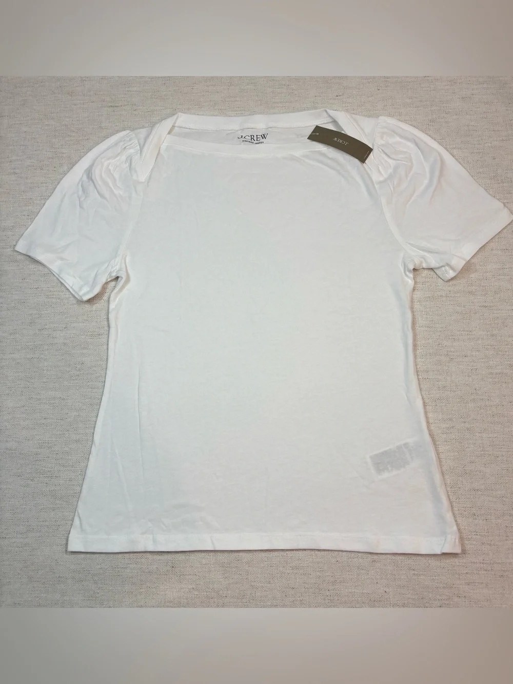 J. Crew New women’s S Vintage Jersey Puff-Sleeve T-shirt in white